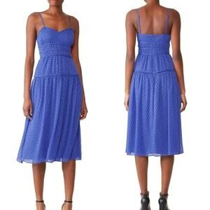La Maison Talulah Blue Sorrento Polka Dot Sweetheart Feminine Midi Dress M